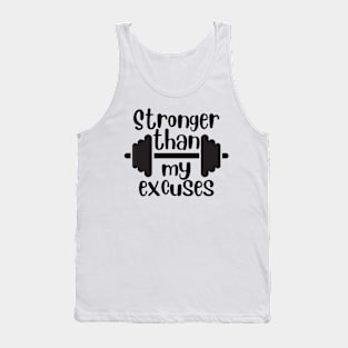 Stronger Than My Excuses - Black Tank Top